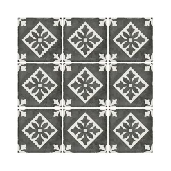 Aelle Carrelage Carrelage sol / mur effet ciment motif gris foncé 20x20 cm ART NOUVEAU PADUA BLACK- Carrelage Sol Effet Carreaux De Ciment