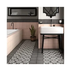 Aelle Carrelage Carrelage sol / mur effet ciment motif gris foncé 20x20 cm ART NOUVEAU PADUA BLACK- Carrelage Sol Effet Carreaux De Ciment