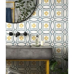 Aelle Carrelage Carrelage Sol Pour Cuisine<Carrelage sol / mur effet ciment motif floral coloré 20x20 cm - CAPRICE SAINT TROPEZ