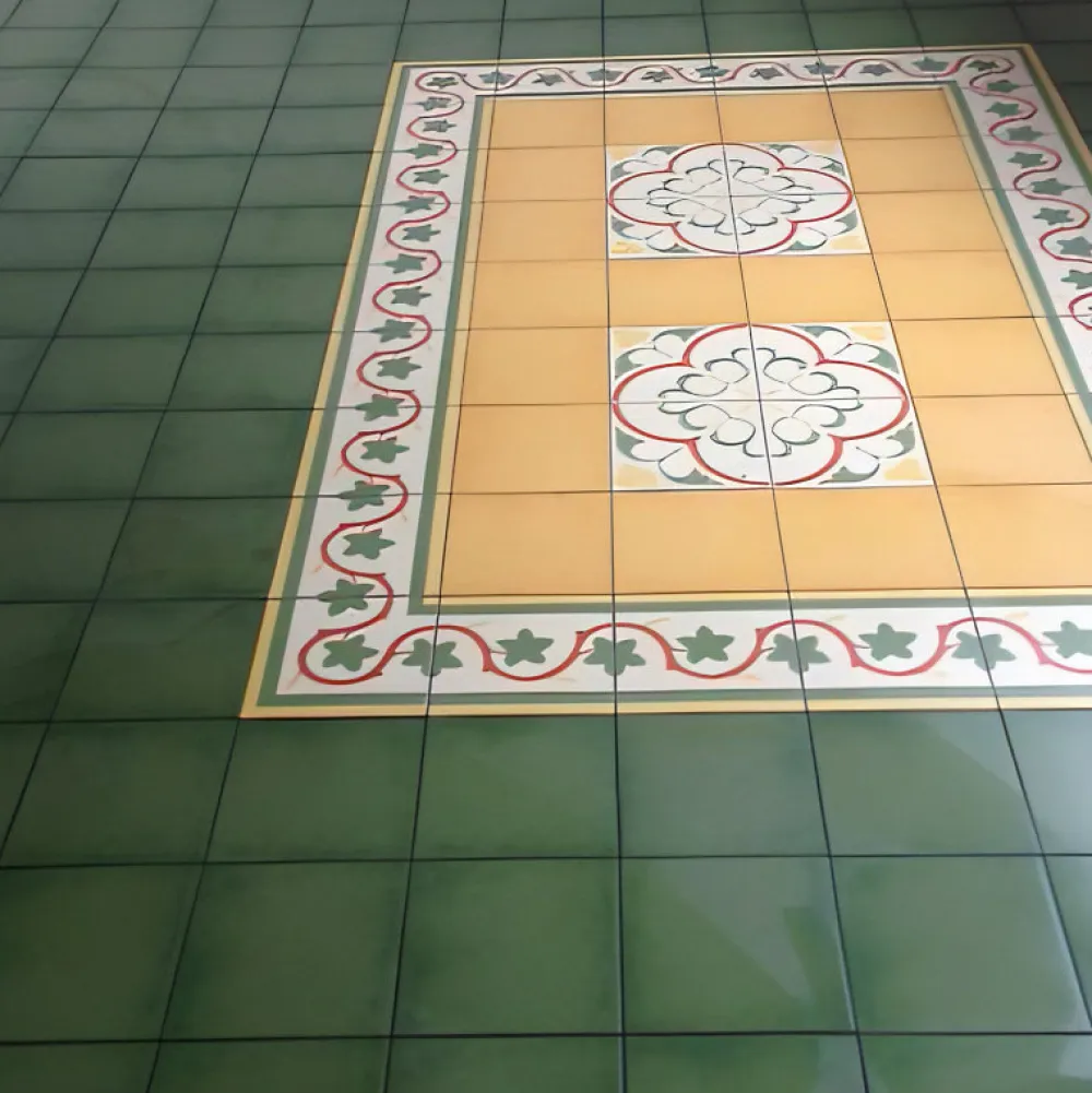 Aelle Carrelage Carrelage sol / mur effet ciment uni vert 20x20 cm 1900 VERDE- Carrelage Sol Effet Carreaux De Ciment