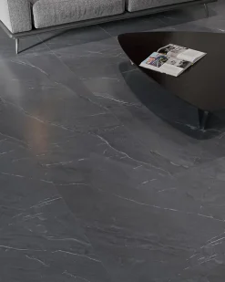 Limcaro Carrelage sol / mur effet marbre gris LAGOM ANTHRACITE l.60 x L.120 cm Mat- Carrelage Sol Effet Marbre