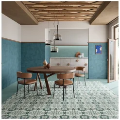 Aelle Carrelage Carrelage sol / mur effet ciment vieilli bleu 20x20 cm TERRA ART OCEANO 20x20 cm- Carrelage Sol Effet Carreaux De Ciment