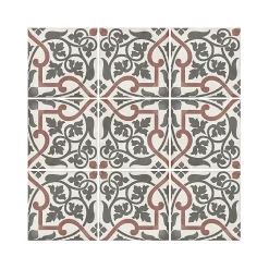 Aelle Carrelage Carrelage sol / mur effet ciment motif coloré 20x20 cm ART NOUVEAU FOLIES BERGÈRE- Carrelage Sol Effet Carreaux De Ciment