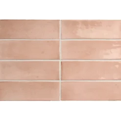 Aelle Carrelage Carrelage sol / mur effet zellige bejmat marocain 5X15 cm rose brillant 5X15 cm COCO ORCHARD PINK WALL- Carrelage Sol Pour Wc|Carrelage Sol Uni