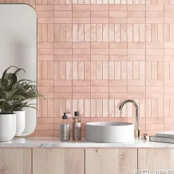 Aelle Carrelage Carrelage sol / mur effet zellige bejmat marocain 5X15 cm rose brillant 5X15 cm COCO ORCHARD PINK WALL- Carrelage Sol Pour Wc|Carrelage Sol Uni