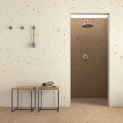 Eiffel art construction Carrelage Sol Effet Terrazzo<Carrelage sol / mur effet terrazzo 80x80 cm Croccante-R Nuez (vendu par boite de 1.28m2)