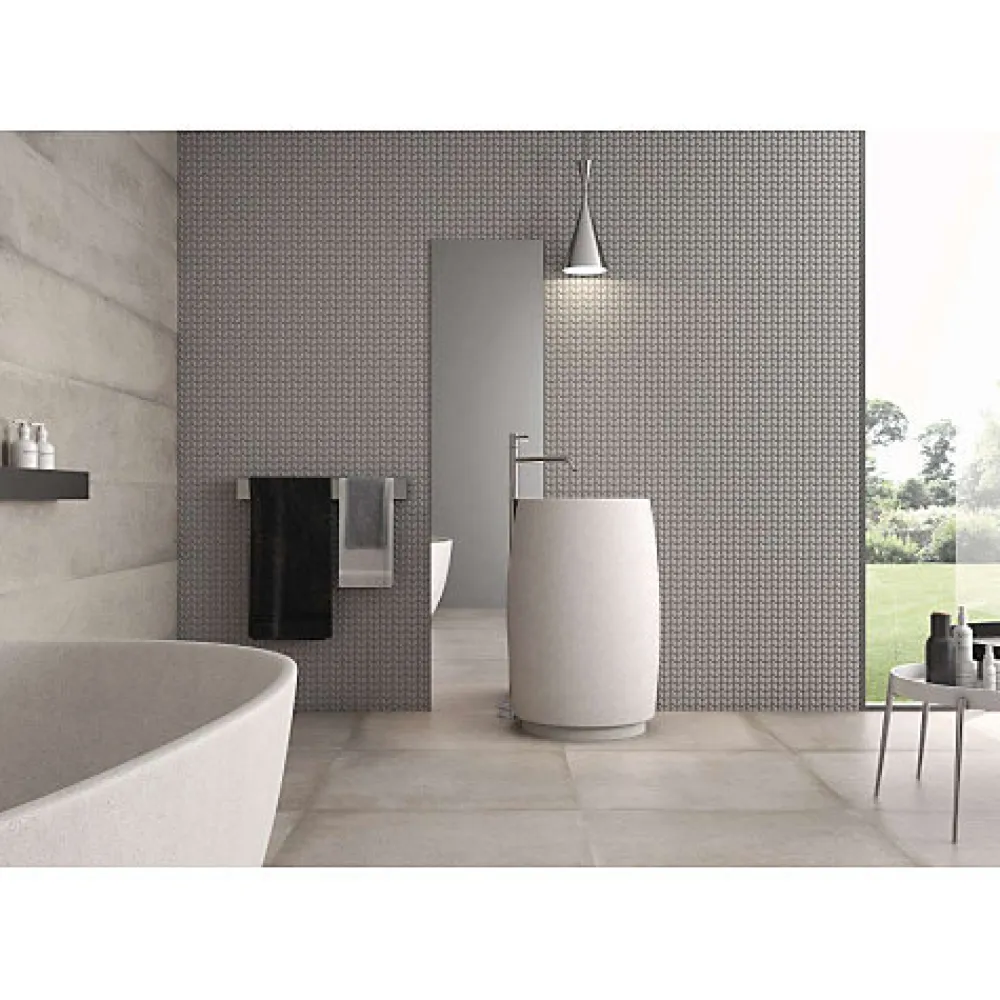 Aelle Carrelage Carrelage sol / mur effet métal blanc 45x90 cm IONIC WHITE- Carrelage Sol Effet Métal|Carrelage Sol Pour Salle De Bains