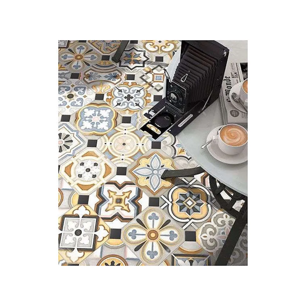 Aelle Carrelage Carrelage Sol Effet Carreaux De Ciment|Carrelage Sol Pour Cuisine<Carrelage sol / mur effet ciment patchwork 20x20 cm VODEVIL OCTOGONO MUSICHALLS