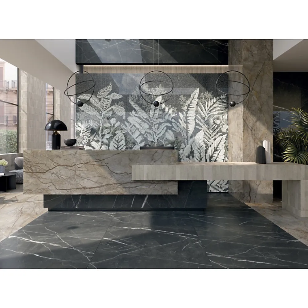 Aelle Carrelage Carrelage Sol Effet Marbre<Carrelage sol / mur effet marbre noir 120X120 cm - SCULTOREA Dark diamond J455
