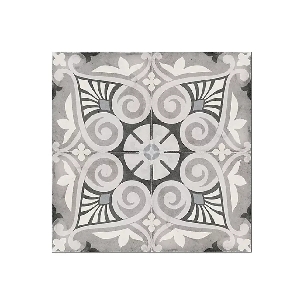 Aelle Carrelage Carrelage sol / mur effet ciment motif gris 20x20 cm ART NOUVEAU OPERA GREY- Carrelage Sol Effet Carreaux De Ciment