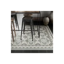 Aelle Carrelage Carrelage sol / mur effet ciment gris 20x20 cm - CAPRICE - CHATELET ANGLE- Carrelage Sol Pour Cuisine|Carrelage Sol Effet Carreaux De Ciment