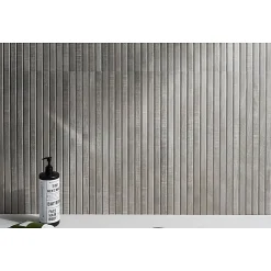 Aelle Carrelage Carrelage sol / mur effet bois bambou à relief 60x120 cm ARTWOOD RIBBON GREY- Carrelage Sol Effet Bois
