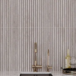 Aelle Carrelage Carrelage sol / mur effet bois bambou à relief 60x120 cm ARTWOOD RIBBON GREY- Carrelage Sol Effet Bois