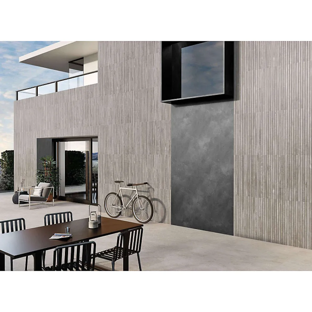 Aelle Carrelage Carrelage sol / mur effet bois bambou à relief 60x120 cm ARTWOOD RIBBON GREY- Carrelage Sol Effet Bois