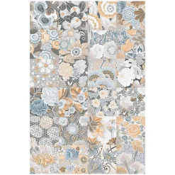 Aelle Carrelage Carrelage Sol Effet Carreaux De Ciment|Carrelage Sol Pour Cuisine<Carrelage sol / mur effet ciment 20x20 cm VODEVIL FLORE GRIS PATCHWORK