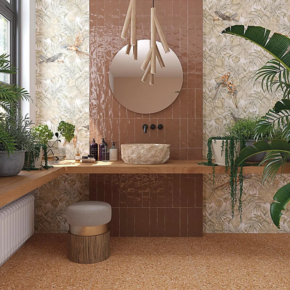 Aelle Carrelage Carrelage sol / mur effet terrazzo 80x80 cm NIZA-R Rojizo- Carrelage Sol Effet Terrazzo|Carrelage Sol Pour Cuisine