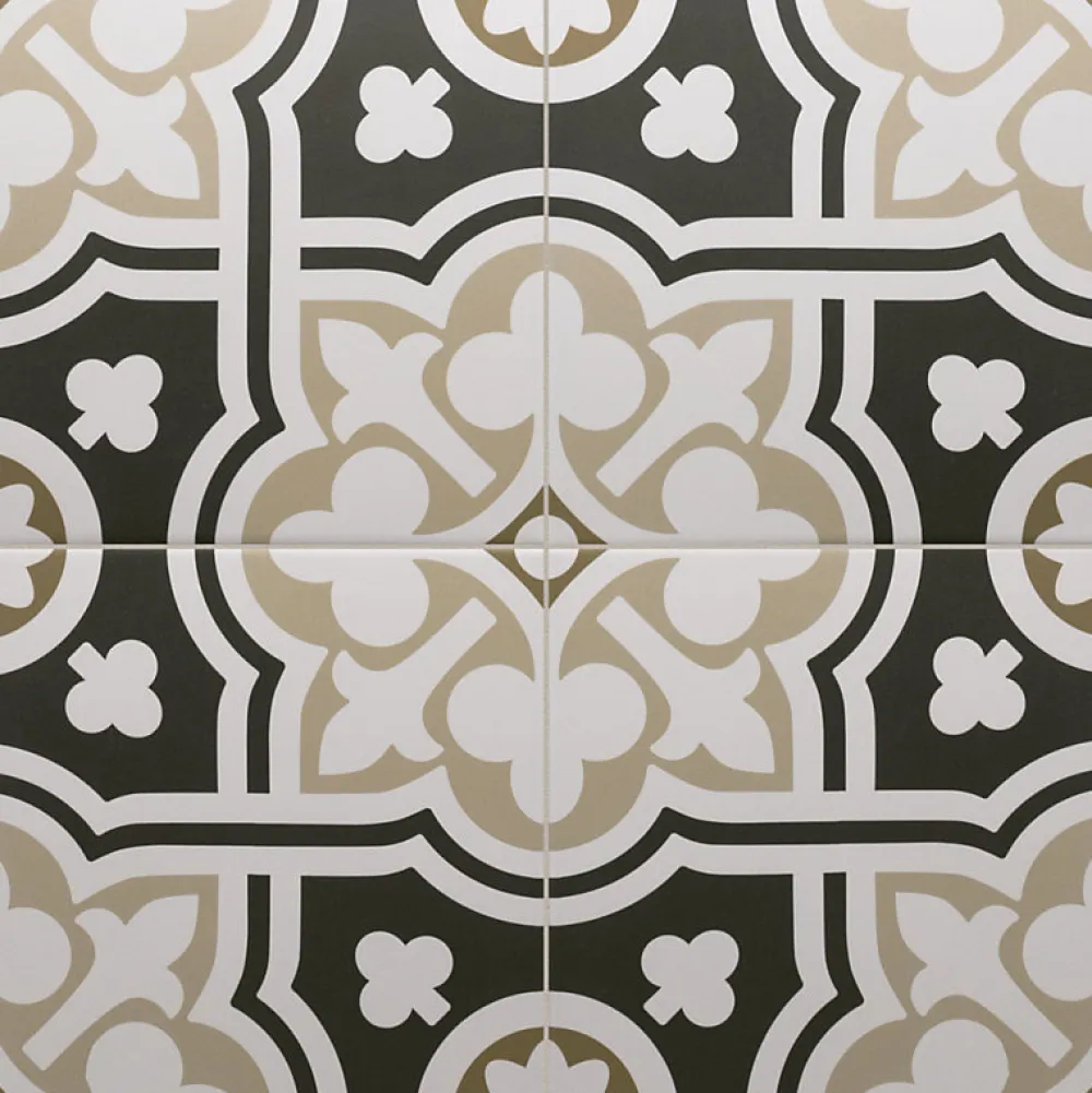 Aelle Carrelage Carrelage sol / mur effet ciment à motif 20x20 cm RIVOLI - PLAZA GRIS- Carrelage Sol Effet Carreaux De Ciment