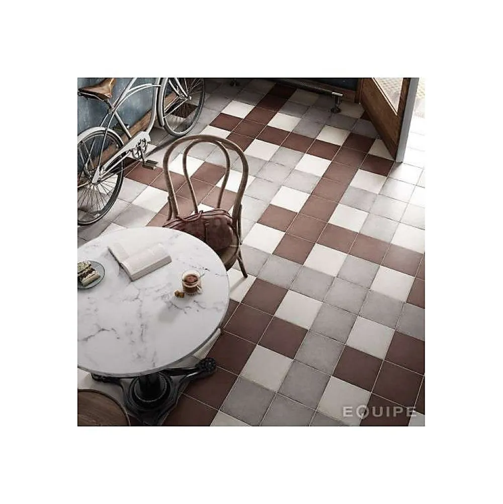Aelle Carrelage Carrelage sol / mur effet ciment uni bordeaux 20x20 cm ART NOUVEAU UNI BURGUNDY- Carrelage Sol Effet Carreaux De Ciment