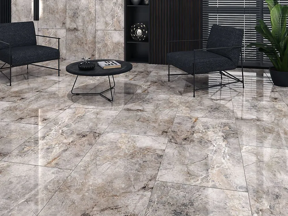 Limcaro Carrelage Sol Pour Pièce À Vivre|Carrelage Sol Effet Marbre<Carrelage sol / mur effet marbre beige MARTINS MARBLE LIGHT l.60 x L.120 cm Brillant