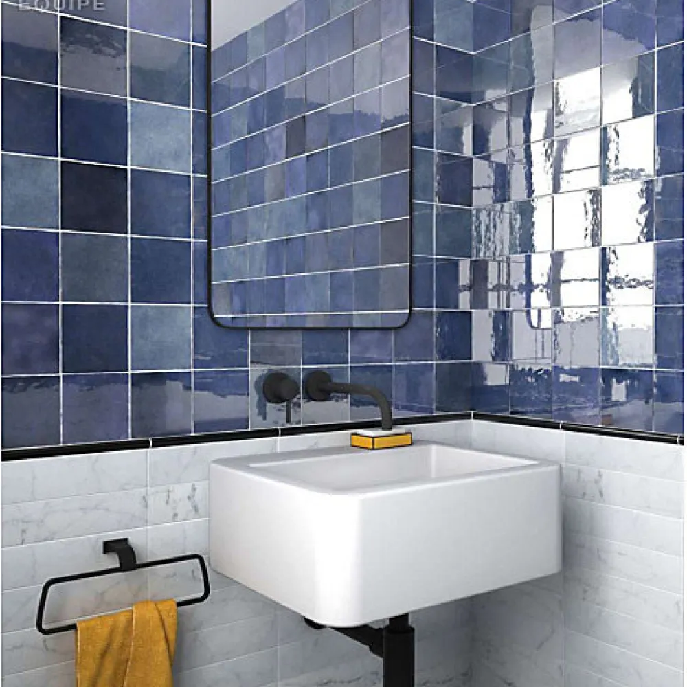 Aelle Carrelage Carrelage sol / mur effet ciment motif rosace 20x20 cm ALAMEDA ANDRASSY CIELO- Carrelage Sol Pour Wc|Carrelage Sol Uni