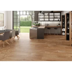 Eiffel art construction Carrelage sol / mur effet bois 20x120 cm ARTWOOD NUT (vendu par boite de 1.44m2)- Carrelage Sol Effet Bois