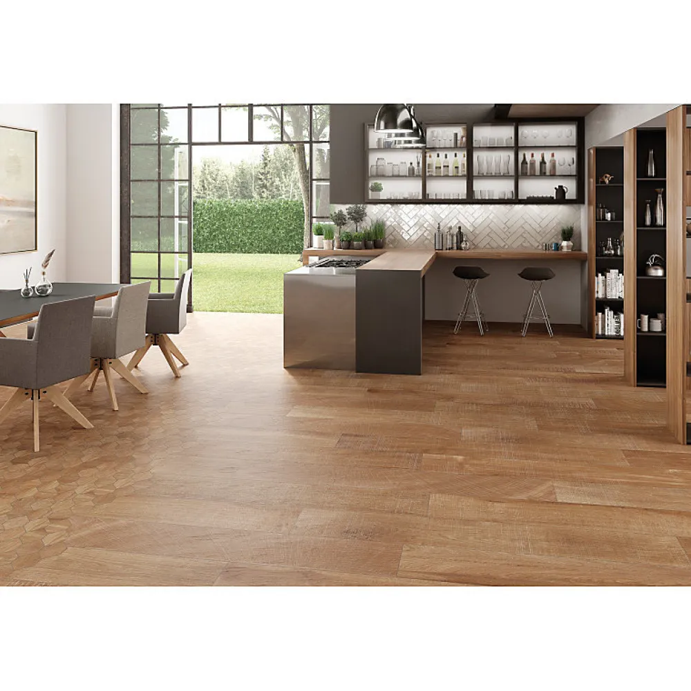 Eiffel art construction Carrelage sol / mur effet bois 20x120 cm ARTWOOD NUT (vendu par boite de 1.44m2)- Carrelage Sol Effet Bois