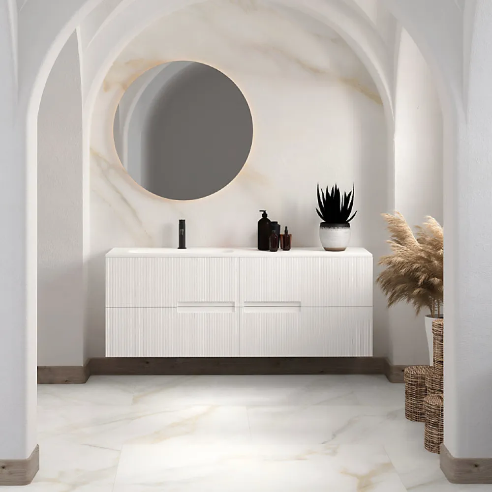 Aelle Carrelage Carrelage Sol Effet Marbre<Carrelage sol / mur effet marbre blanc et beige 60x120 cm Brillant - MYK-CARLO GOLD