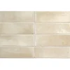 Aelle Carrelage Carrelage sol / mur effet zellige bejmat marocain 5X15 cm crème beige brillant 5X15 cm COCO CANVAS WALL- Carrelage Mural Uni|Carrelage Mural Pour Cuisine