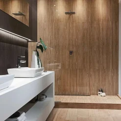 Aelle Carrelage Carrelage sol / mur effet bois bambou à relief 60x120 cm ARTWOOD RIBBON NUT- Carrelage Sol Pour Pièce À Vivre|Carrelage Sol Effet Bois