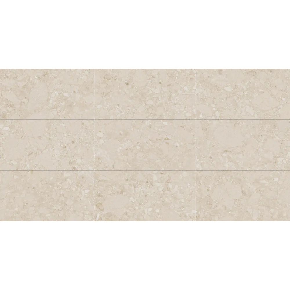 Aelle Carrelage Carrelage sol / mur effet terrazzo beige 60x120 cm CREAM R BEACH- Carrelage Sol Effet Pierre
