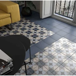 Aelle Carrelage Carrelage Sol Effet Carreaux De Ciment<Carrelage sol / mur effet ciment uni bleu gris 20x20 cm ART NOUVEAU UNI WOAD BLUE