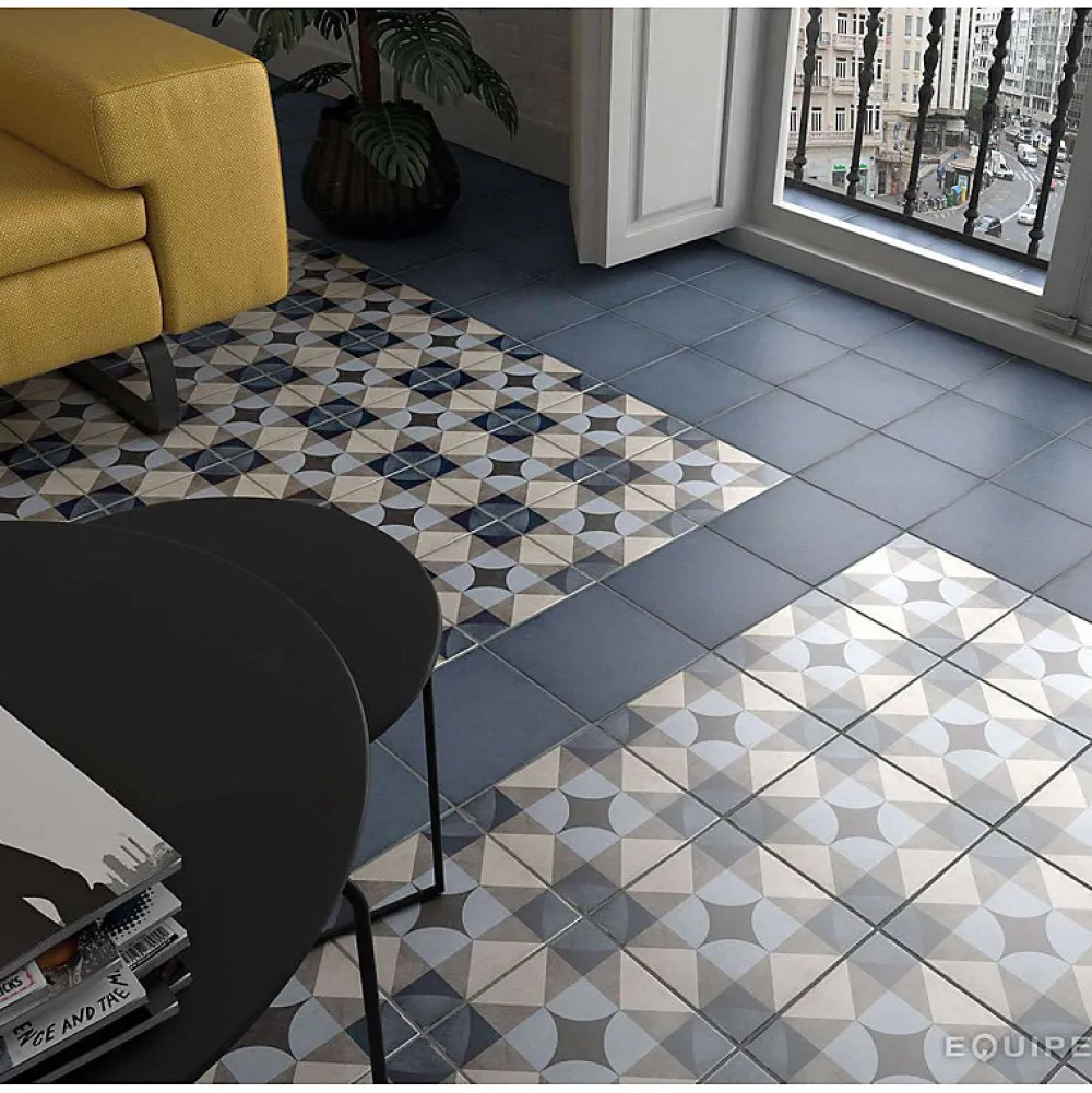 Aelle Carrelage Carrelage Sol Effet Carreaux De Ciment<Carrelage sol / mur effet ciment uni bleu gris 20x20 cm ART NOUVEAU UNI WOAD BLUE