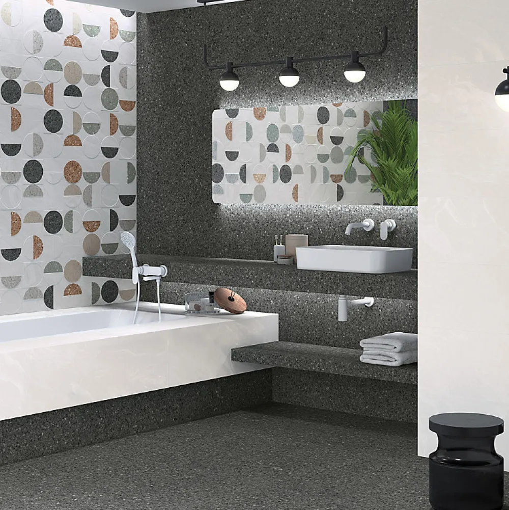 Aelle Carrelage Carrelage Sol Effet Terrazzo|Carrelage Sol Pour Cuisine<Carrelage sol / mur effet terrazzo 80x80 cm NIZA-R Negro