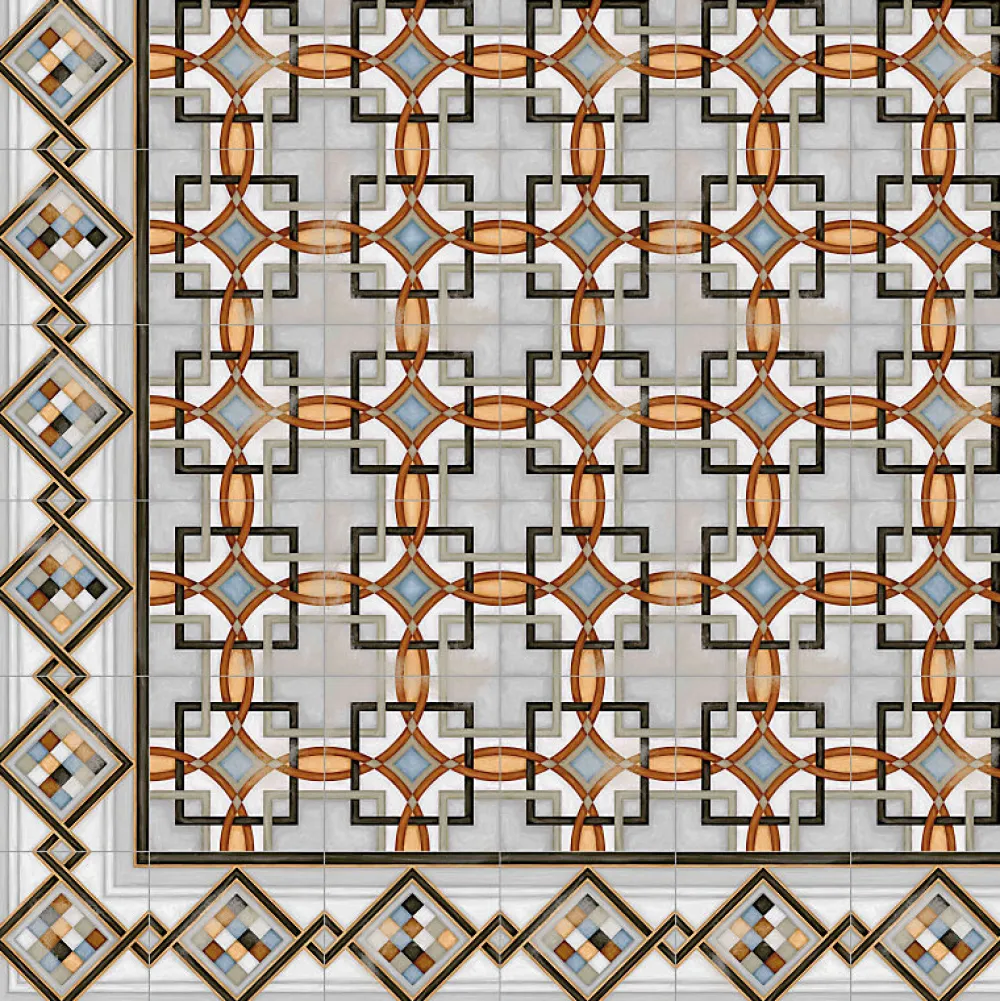 Aelle Carrelage Carrelage Sol Effet Carreaux De Ciment|Carrelage Sol Pour Cuisine<Carrelage sol / mur effet ciment 20x20 cm VODEVIL POMBO 3 ANGLE
