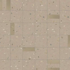 Eiffel art construction Carrelage sol / mur effet terrazzo 20x20 cm Croccante Eclair Avellana - Patchwork(vendu par boite de 1m2)- Carrelage Sol Effet Terrazzo