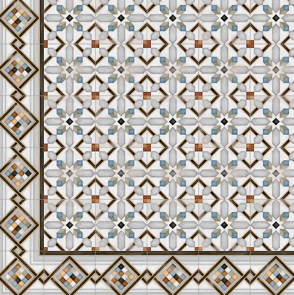 Aelle Carrelage Carrelage Sol Effet Carreaux De Ciment<Carrelage sol / mur effet ciment 20x20 cm VODEVIL POMBO 2 BORDURE