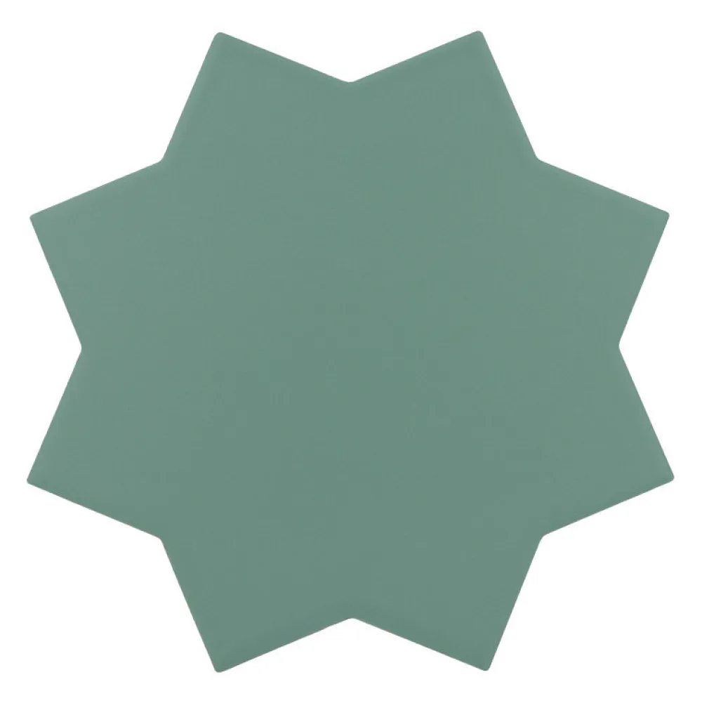 Aelle Carrelage Carrelage sol / mur forme étoile vert 16,8x16,8 cm PORTO STAR PICKLE GREEN- Carrelage Sol Uni