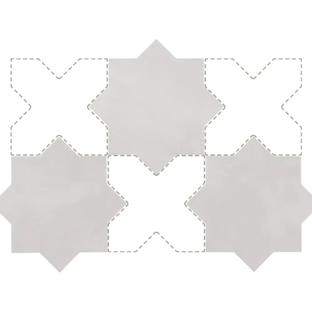 Aelle Carrelage Carrelage sol / mur forme étoile 16,8x16,8 cm KASBAH STAR SMOKE- Carrelage Sol Pour Wc|Carrelage Sol Uni