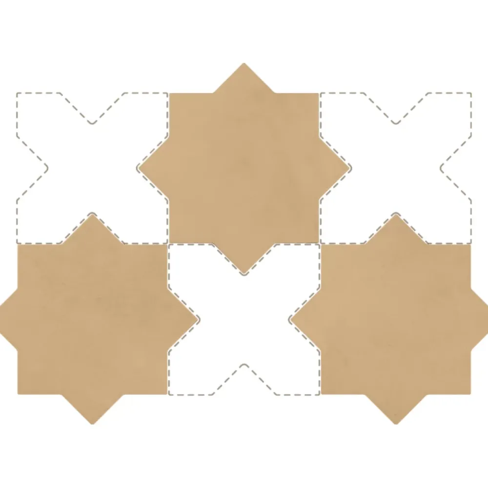 Aelle Carrelage Carrelage sol / mur forme étoile 16,8x16,8 cm KASBAH STAR FAWN- Carrelage Sol Uni|Carrelage Sol Pour Wc