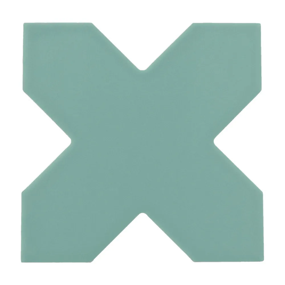 Aelle Carrelage Carrelage Sol Uni<Carrelage sol / mur forme croix bleu vert 12X12 cm PORTO CROSS JADE