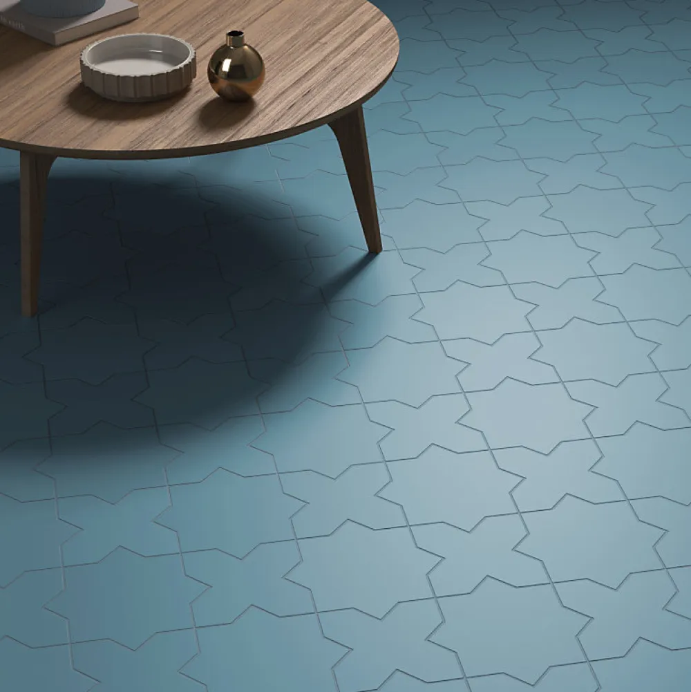 Aelle Carrelage Carrelage Sol Uni<Carrelage sol / mur forme étoile bleu 16,8x16,8 cm PORTO STAR AZURE