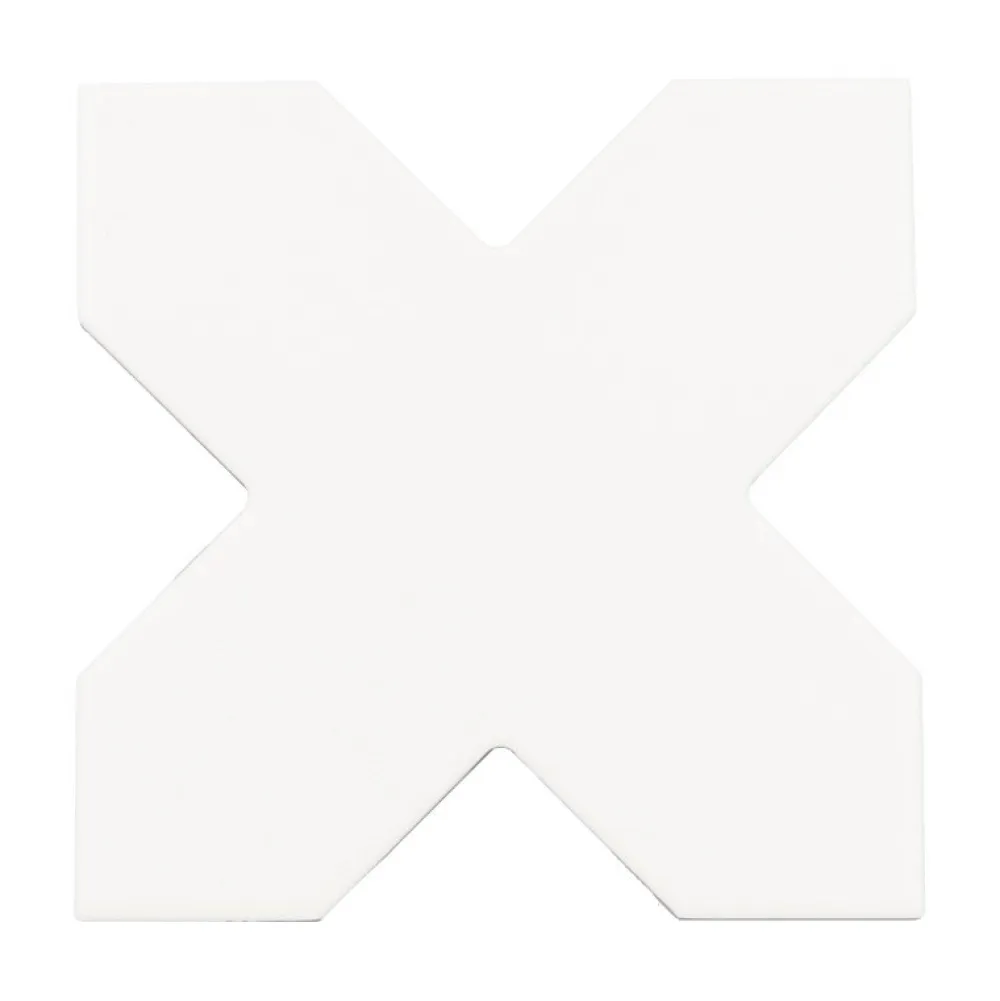 Aelle Carrelage Carrelage Sol Uni<Carrelage sol / mur forme croix blanc 12X12 cm PORTO CROSS WHITE