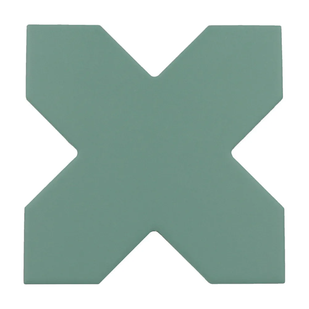 Aelle Carrelage Carrelage Sol Uni<Carrelage sol / mur forme croix vert 12X12 cm PORTO CROSS PICKLE GREEN