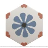 Aelle Carrelage Carrelage Sol Uni|Carrelage Sol Pour Wc<Carrelage sol / mur hexagonal à motif coloré 17,5x20 cm COIMBRA BELLA BLUE 30658