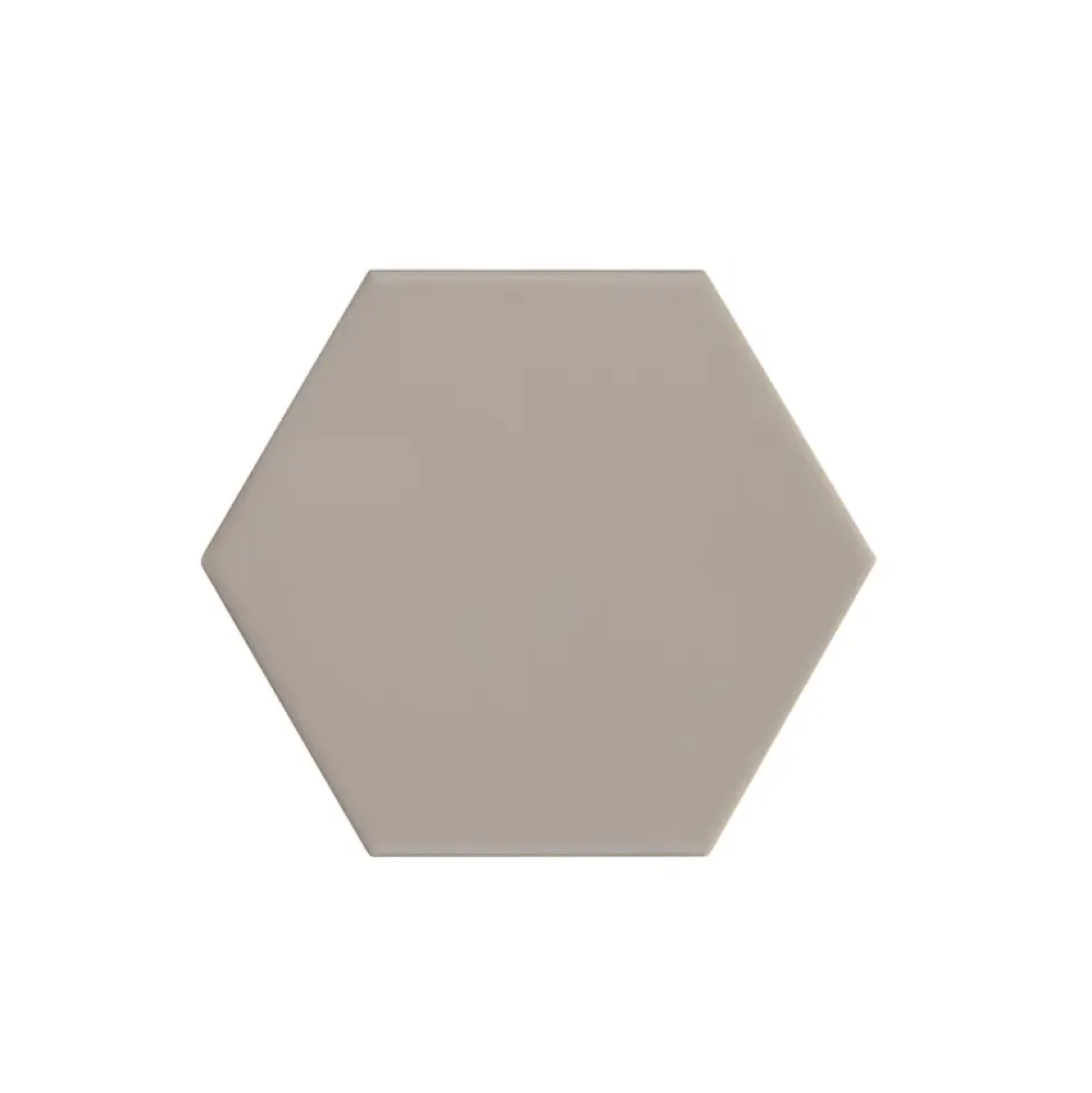 Eiffel art construction Carrelage sol / mur hexagonal uni taupe mate 11,6x10,1 cm KROMATIKA BEIGE- Carrelage Sol Pour Wc