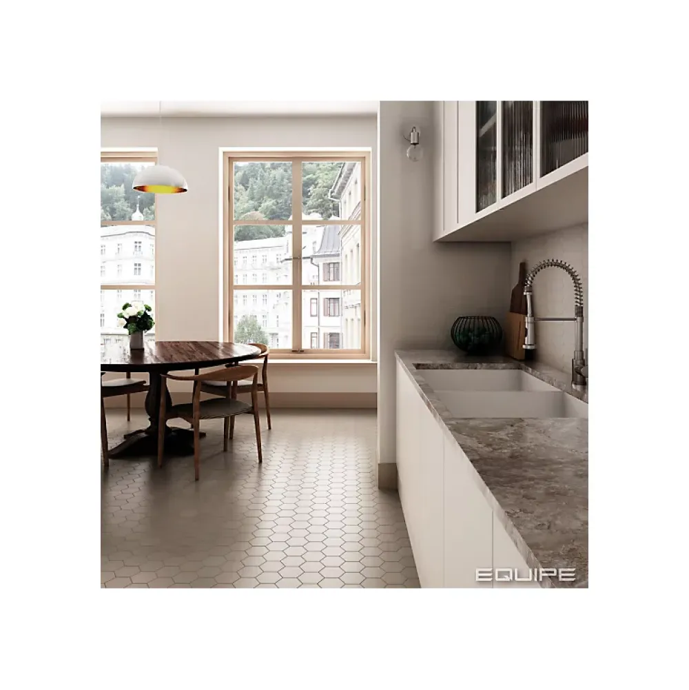 Eiffel art construction Carrelage sol / mur hexagonal uni taupe mate 11,6x10,1 cm KROMATIKA BEIGE- Carrelage Sol Pour Wc