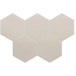 Aelle Carrelage Carrelage sol / mur hexagonal uni taupe 17,5x20 cm COIMBRA TAUPE 30634- Carrelage Sol Uni