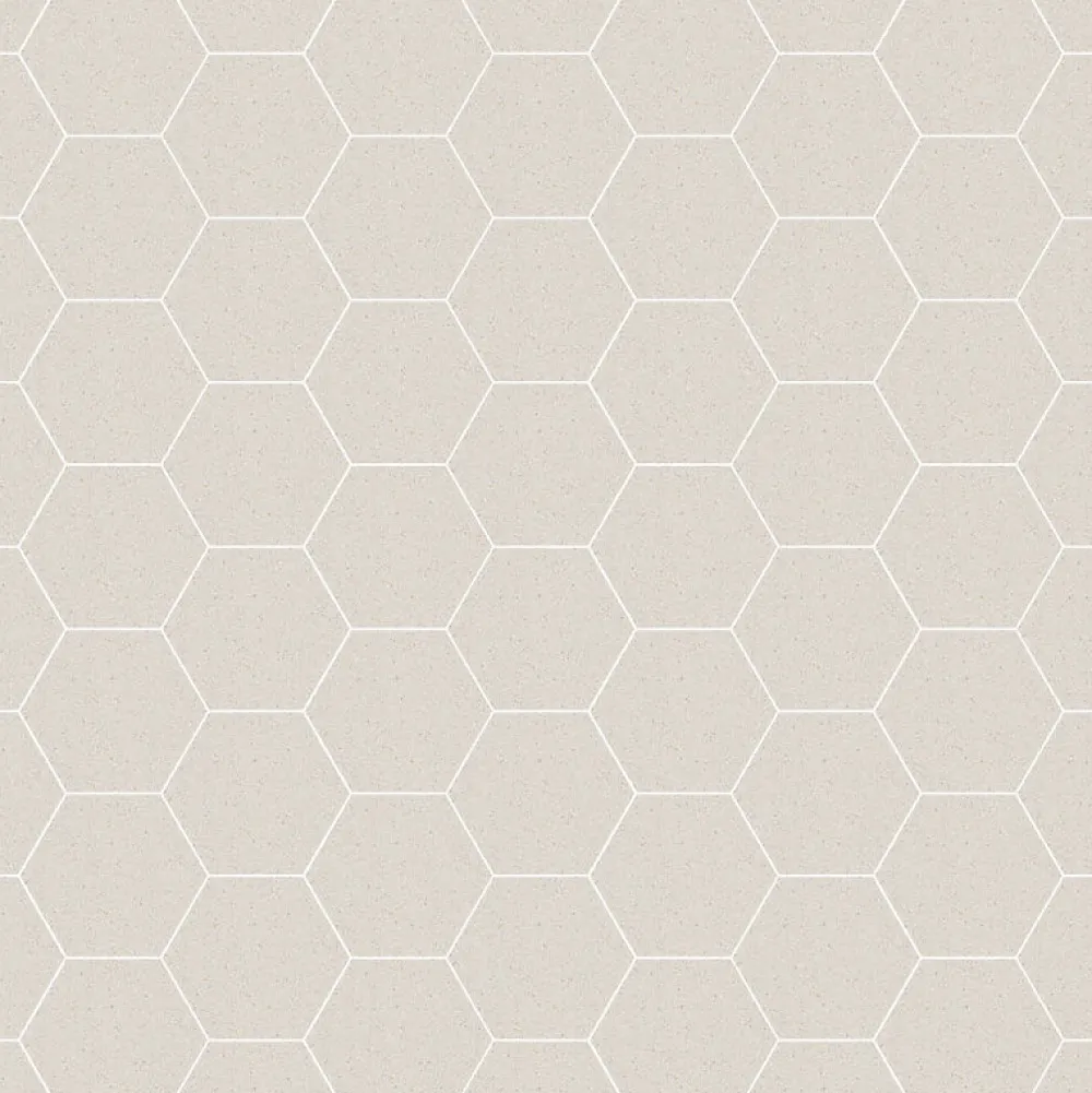 Eiffel art construction Carrelage Sol Effet Terrazzo<Carrelage sol / mur hexagonal effet terrazzo grand format blanc 51,9x59,9 cm MICRA Hexagono Blanco