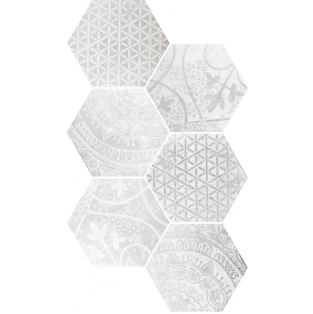 Aelle Carrelage Carrelage Sol Uni|Carrelage Sol Pour Wc<Carrelage sol / mur hexagonal motif patchwork 26,23 cm ALCHIMIA ARS MIX1
