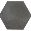 Aelle Carrelage Carrelage sol / mur hexagonal effet ciment vieilli gris anthracite 25x21,6 cm TERRA NERO HEXAGONAL- Carrelage Sol Effet Béton